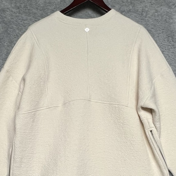 Calia Sweatshirt Tunic Womens Large Ivory Cream Elevate Side Zip Athleisure - Picture 8 of 14